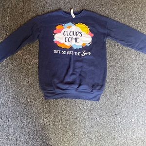 navy blue graphic sweatshirt